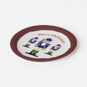 Nutcracker Ballett Weihnachtssoldat Buffalo Karier Pappteller (Schrägansicht)