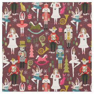 Nutcracker Ballettburgund Stoff