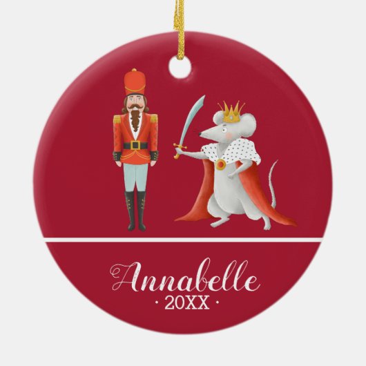 Nutcracker-Ballettleistung | PERSONALISIERT Keramik Ornament (Hinten)