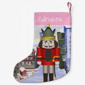 Nutcracker, bayerisch deutsch-rosa Personalisiert Kleiner Weihnachtsstrumpf (Rückseite)