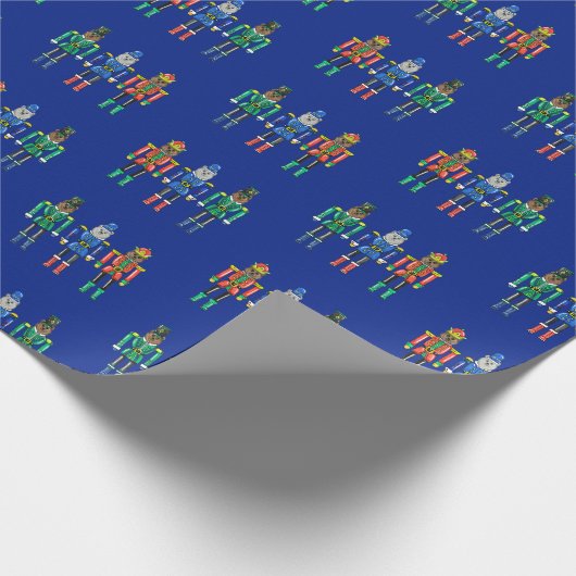 Nutcracker Bears Wrapping Paper Geschenkpapier (Ecke)