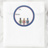 Nutcracker Bigfoot Runder Aufkleber (Tasche)