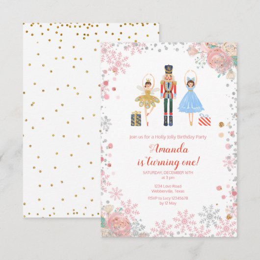 NUTCRACKER BIRTHDAY CELEBRAY 8. Geburtstag Einladung (Vorne/Hinten)