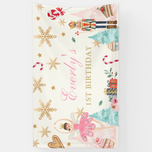Nutcracker Birthday Fairy Land süße Kulisse Banner (Vertikal)
