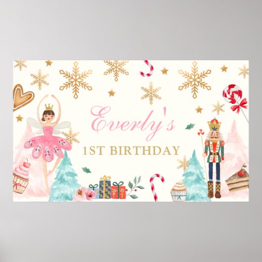 Nutcracker Birthday Fairy Land süßen Hintergrund Poster (Vorne)
