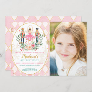 Nutcracker Birthday Girl Ballet Girl Sugl Plum Einladung