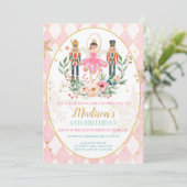 Nutcracker Birthday Girl Ballet Girl Sugl Plum Einladung (Stehend Vorderseite)