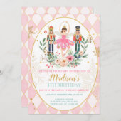 Nutcracker Birthday Girl Ballet Girl Sugl Plum Einladung (Vorne/Hinten)