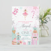 Nutcracker Birthday Girl Land of Süßigkeiten Fairy Einladung (Stehend Vorderseite)