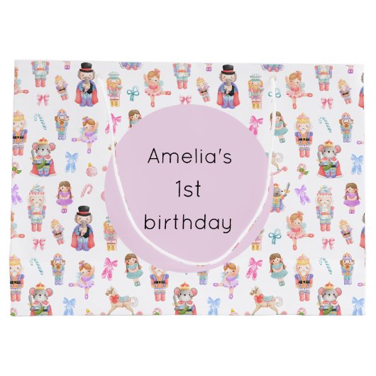 Nutcracker Birthday Große Geschenktüte (Rückseite)