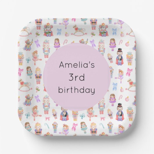 Nutcracker Birthday Pappteller (Vorderseite)