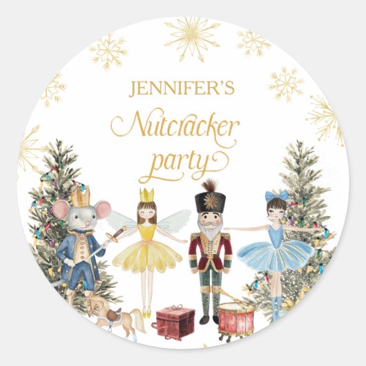 Nutcracker Birthday Party Runder Aufkleber (Vorderseite)