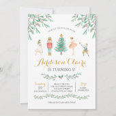 Nutcracker Birthday Sugar Plum Fee Weihnachten Einladung (Vorderseite)