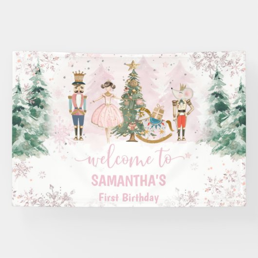 Nutcracker Birthday Sugar Plum Party Banner (Horizontal)