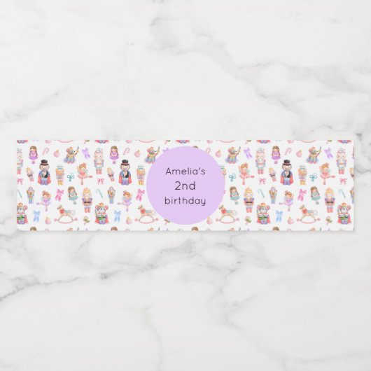 Nutcracker Birthday Wasserflaschenetikett (Einzelnes Label)