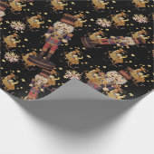 Nutcracker Black Golden Snowflakes Geschenkpapier (Ecke)