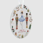 Nutcracker blauer Goldballerina erste Weihnachten Ornament (Vorderseite)