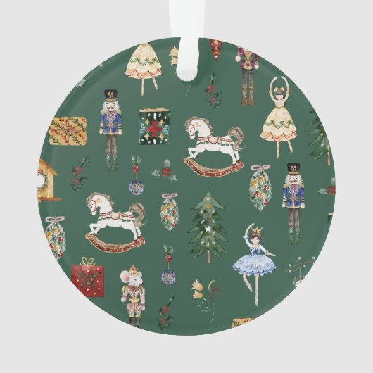 Nutcracker blauer Goldballerina erste Weihnachten Ornament (Rückseite)