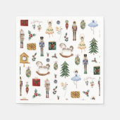 Nutcracker blauer Goldballerina Kindergeburtstag P Serviette (Vorderseite)