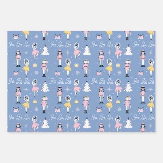 Nutcracker Blue Ballet Weihnachten Geschenkpapier Set (Vorderseite 2)