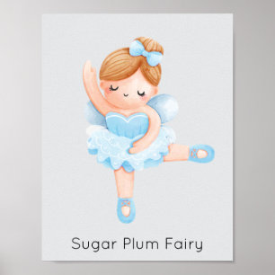 Nutcracker Blue Sugar Plum Fee Weihnachten Poster