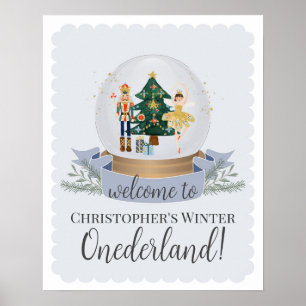 Nutcracker Blue Winter Onederland Geburtstagsempfa Poster