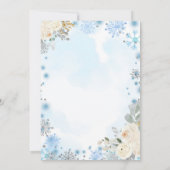 Nutcracker Blue Winter Schneeflocken erster Geburt Einladung (Rückseite)