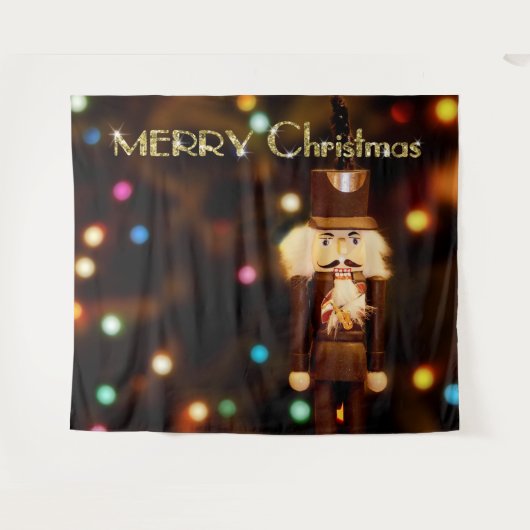 Nutcracker Bokeh Weihnachts-Foto Stand Hintergrund Wandteppich (Vorderseite (Horizontal))