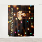 Nutcracker Bokeh Weihnachts-Foto Stand Hintergrund Wandteppich (Vorderseite)