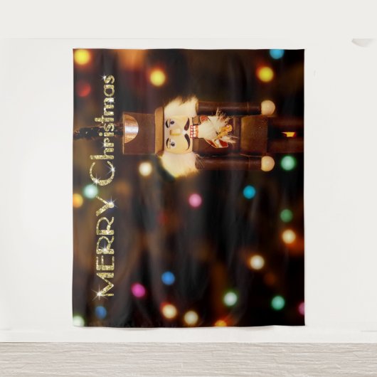 Nutcracker Bokeh Weihnachts-Foto Stand Hintergrund Wandteppich (Vorderseite)