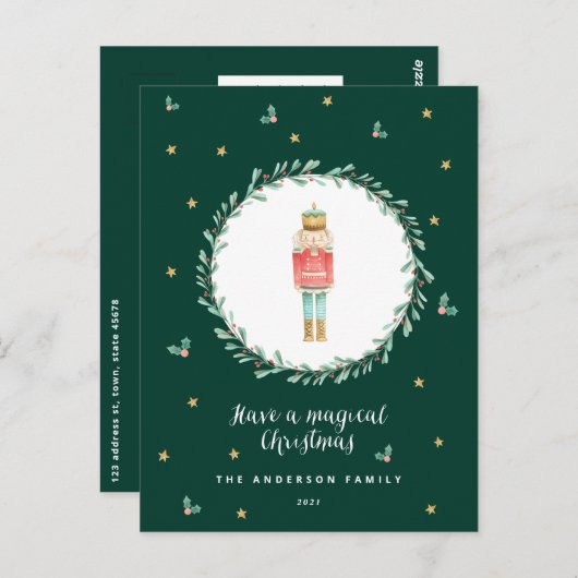 Nutcracker botanische niedliche Weihnachtspostkart Postkarte (Vorne/Hinten)