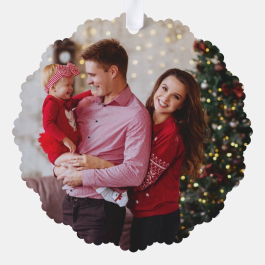 Nutcracker Bows Weihnachts-Foto Ornament Card (Rückseite)