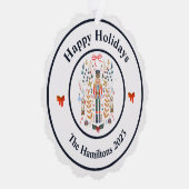 Nutcracker Bows Weihnachts-Foto Ornament Card (Rechts)