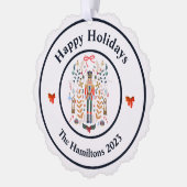 Nutcracker Bows Weihnachts-Foto Ornament Card Karte (Links)