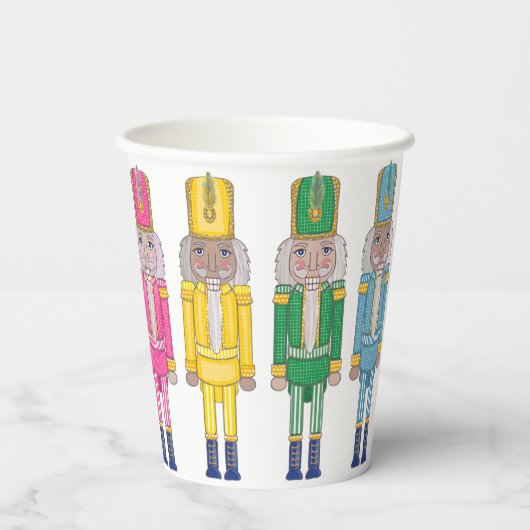 Nutcracker Bright und Sweet Whimsical Weihnachten Pappbecher (Rückseite)