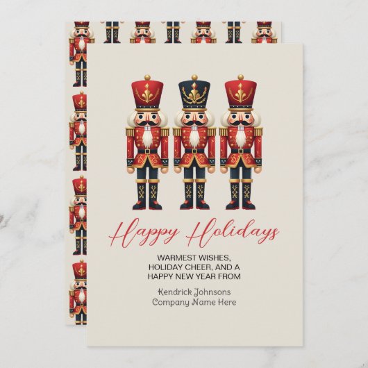 Nutcracker Business Happy Holiday Cards Feiertagskarte (Vorne/Hinten)