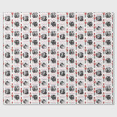 Nutcracker Candy Cane Familie Fotos Happy Holidays Geschenkpapier (Flach)