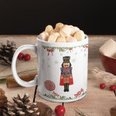 Nutcracker Candy Cane Red Bow Weihnachtsfeiertage Zweifarbige Tasse