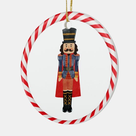 Nutcracker Candy Cane Red Thema Weihnachtsbaum Keramik Ornament (Links)