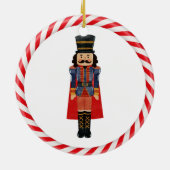 Nutcracker Candy Cane Red Thema Weihnachtsbaum Keramik Ornament (Hinten)