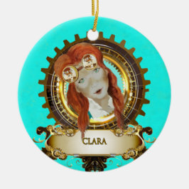 Nutcracker Ceramic Circle Ornament CLARA