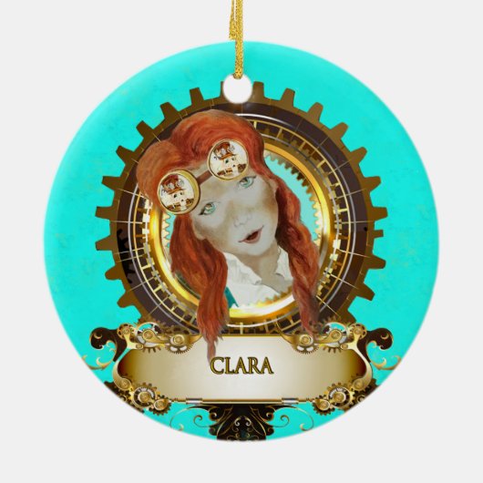 Nutcracker Ceramic Circle Ornament CLARA (Hinten)