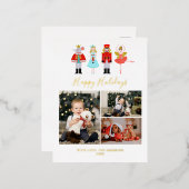 Nutcracker Characters Christmas 3 Foto Collage Folie Einladungspostkarte (Vorderseite/Rückseite)