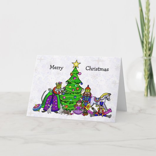 Nutcracker Characters Funny Christmas Card Karte (Vorderseite)
