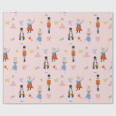 Nutcracker Characters Pink Christmas Holiday Geschenkpapier (Flach)