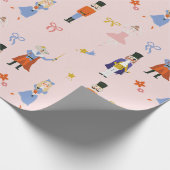 Nutcracker Characters Pink Christmas Holiday Geschenkpapier (Ecke)
