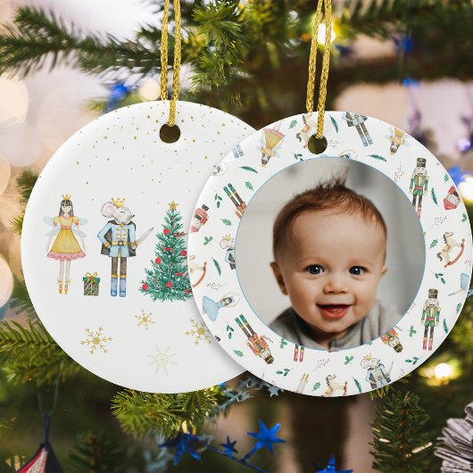 Nutcracker Christmas Baby Foto Keramik Ornament