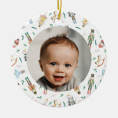 Nutcracker Christmas Baby Foto Keramik Ornament (Vorne)