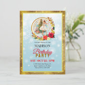 Nutcracker Christmas Ballerina Birthday Feiertagskarte (Stehend Vorderseite)