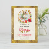 Nutcracker Christmas Ballerina Birthday Feiertagskarte (Stehend Vorderseite)